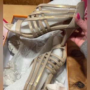 Elegant Beige Strappy Heels